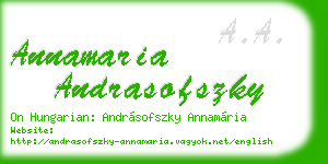 annamaria andrasofszky business card
