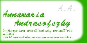 annamaria andrasofszky business card